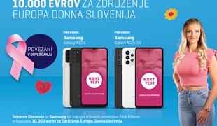 Rožnati oktober: deset tisoč evrov za Združenje Europa Donna Slovenija