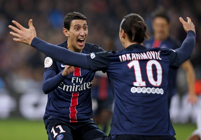 Argentinec in Šved Zlatan Ibrahimović sta odlično sodelovala v dresu pariškega kluba. | Foto: Reuters
