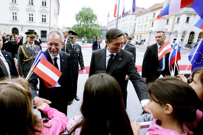 Pahor in Van der Bellen sta se zavzela za nadaljnjo poglobitev dvostranskega sodelovanja predvsem na gospodarskem področju. | Foto: STA ,