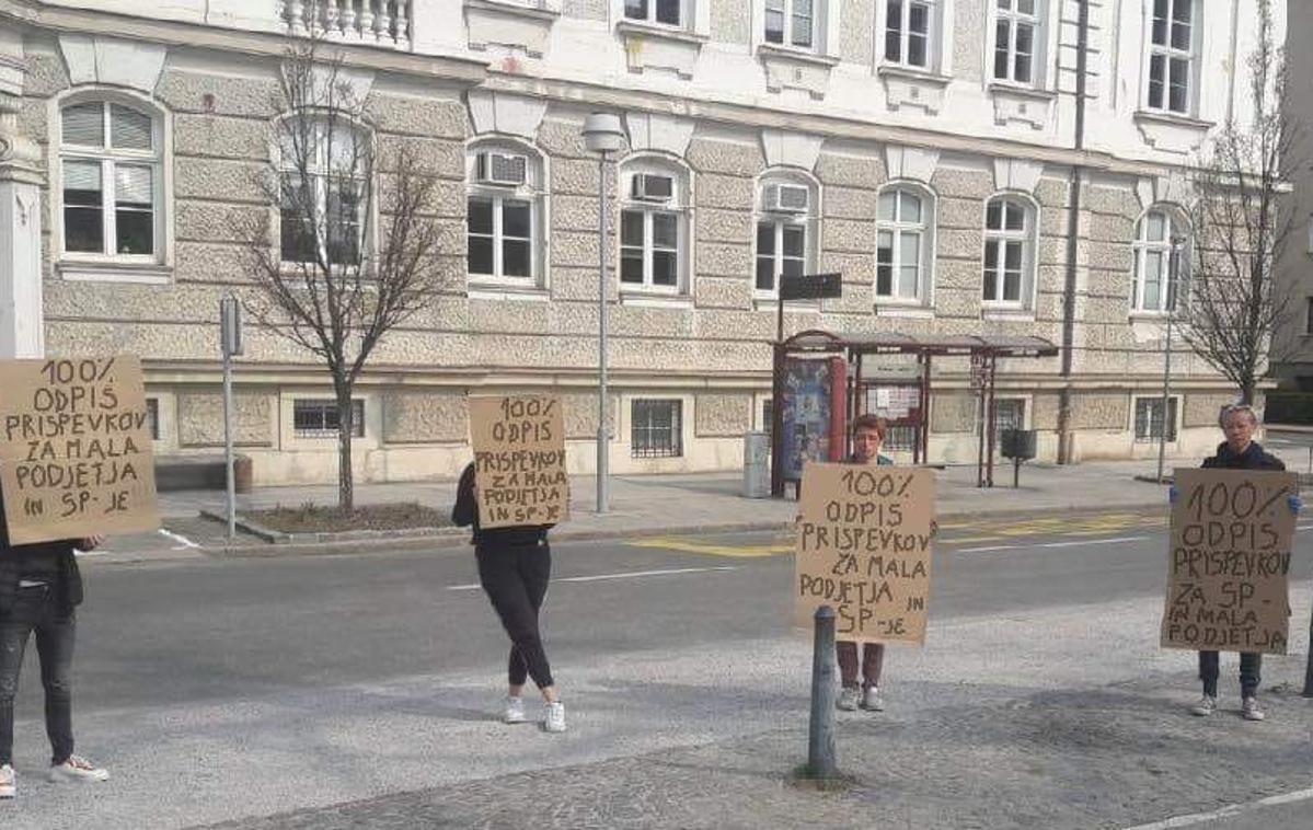 protest samozaposleni podjetniki Maribor | Foto Nataša Gašperut