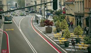 FOTO: Po EuroBasketu bo na Slovenski cesti več prostora za kolesarje in pešce