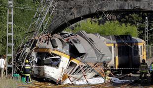 Najmanj štirje mrtvi v železniški nesreči na severozahodu Španije