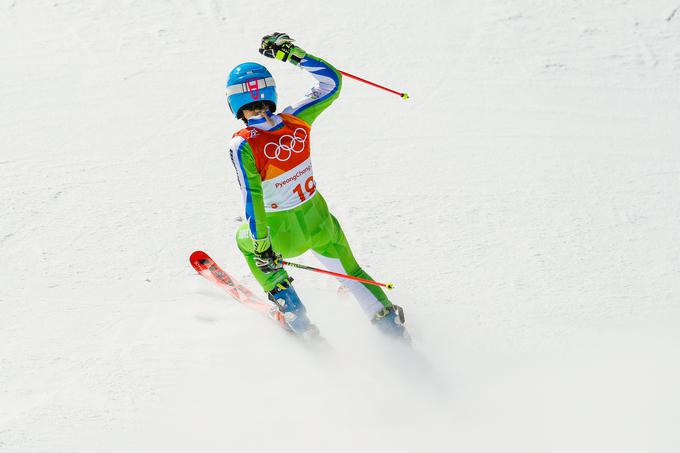 19-letna alpska smučarka Meta Hrovat je bila s 14. mestom najboljša Slovenka na olimpijskem veleslalomu, z 21. mestom na slalomu pa druga najboljša slovenska predstavnica. | Foto: Stanko Gruden, STA