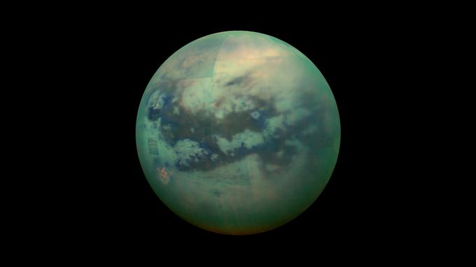 Radarska slika: Titan skozi oblake | Foto: NASA