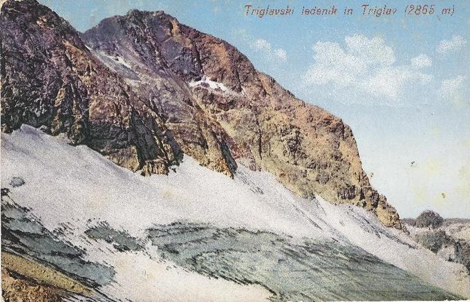 Triglavski ledenik s Triglavom. Razglednica je bila odposlana. | Foto: Kamra.si