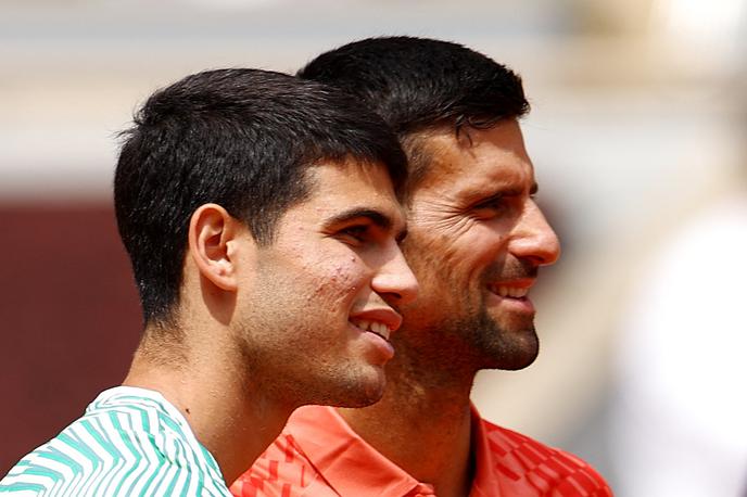 Carlos Alcaraz Novak Đoković | Novak Đoković bo igral v rdeči, Carlos Alcaraz pa v zeleni skupini. | Foto Reuters