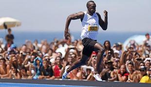 Bolt zmagal na Copacabani, rekorda ni presegel