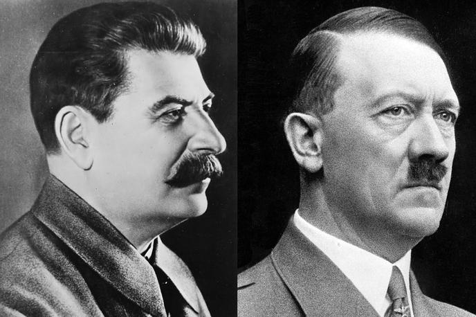 Adolf Hitler, Josip Stalin | Josip Stalin in Adolf Hitler veljata za simbola totalitarizma 20. stoletja.  | Foto Wikimedia Commons