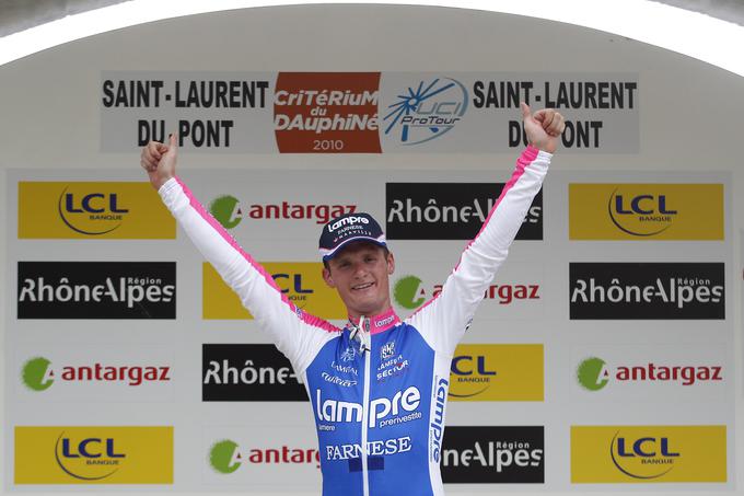 Grega Bole (Lampre - Farnese Vini) je leta 2010 zmagal na drugi etapi Dirke po Dofineji. Tretje mesto je zasedel zmagovalec francoskega Toura 2018 Geraint Thomas (Sky).  | Foto: Guliverimage/Vladimir Fedorenko