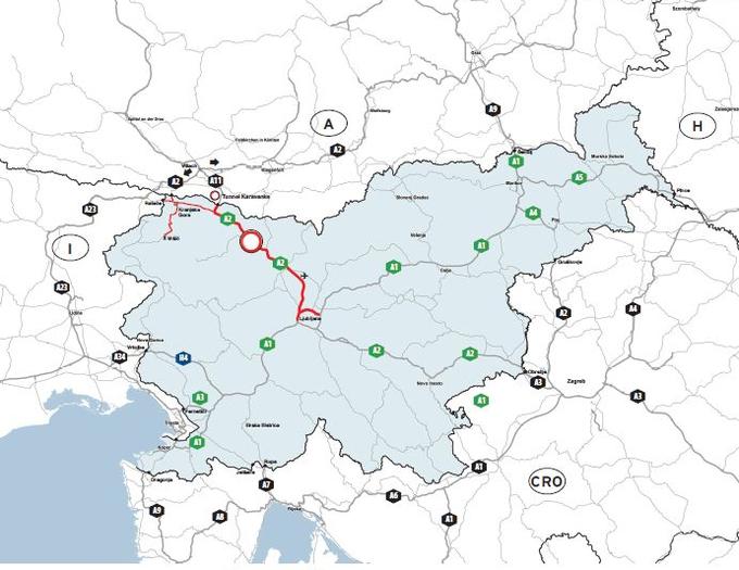 Zemljevid daljših zapor cest, ki bodo v soboto otežile promet v Sloveniji. | Foto: 