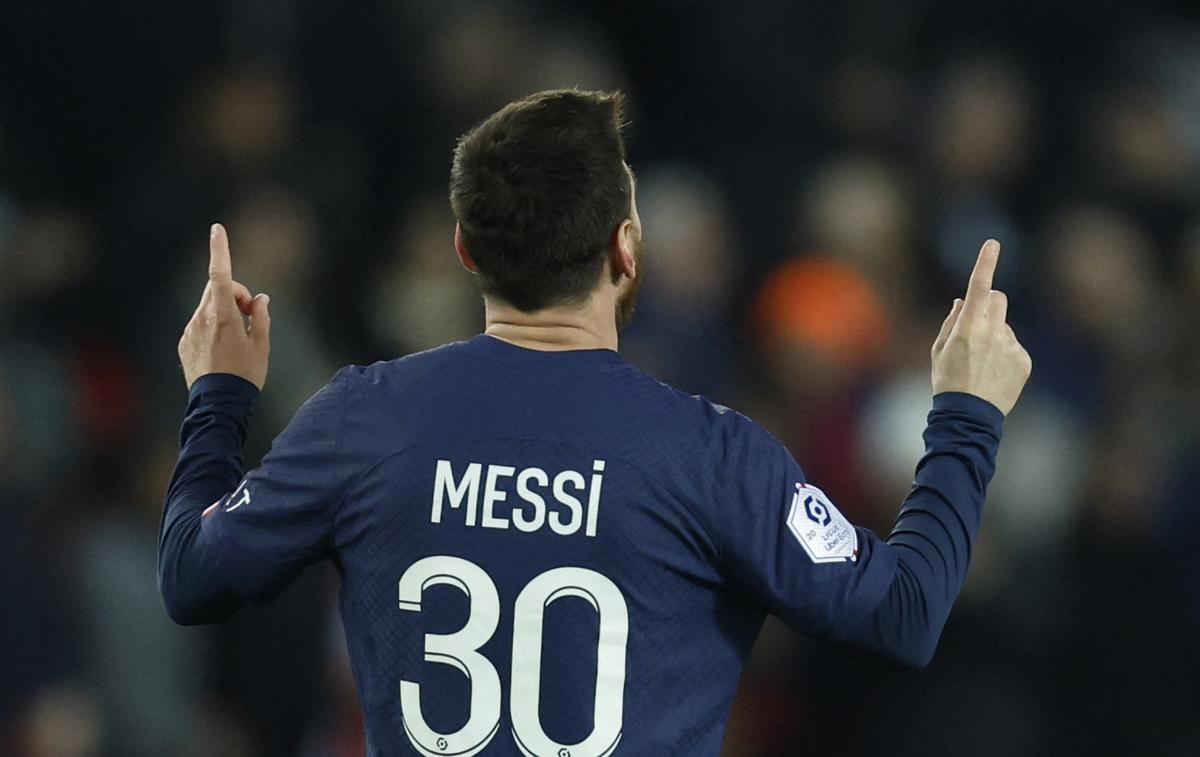 Lionel Messi | Lionel Messi je kot edini iz trojice "atomskega" napada PSG branil barve Parižanov. Dosegel je jubilejni deseti zadetek in odločil zmagovalca. | Foto Reuters