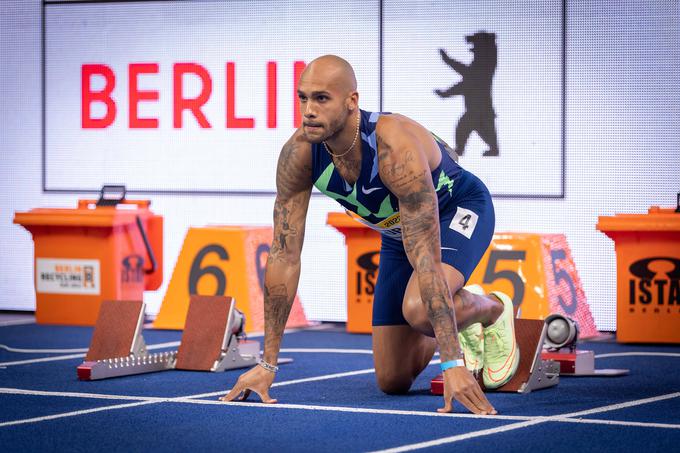  Lamont Marcell Jacobs je zmagal na prvi tekmi na 100 m po osvojenih dveh zlatih kolajnah na olimpijskih igrah v Tokiu.  | Foto: Guliverimage/Vladimir Fedorenko
