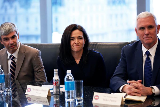 Larry Page, Sheryl Sandberg, Mike Pence | Foto: Reuters