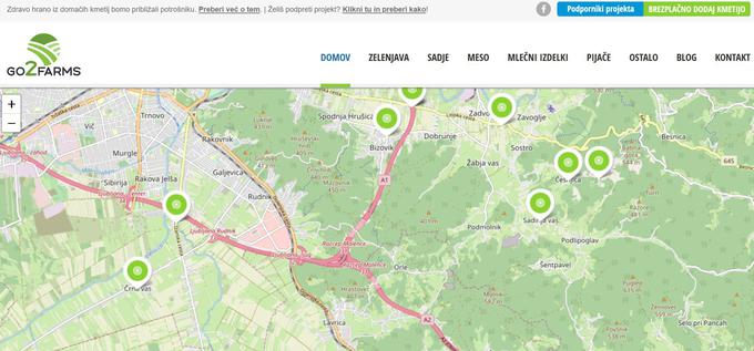 Go2farms na zemljevidu prikaže ponudbo v bližini. | Foto: zajem zaslona/Diamond villas resort