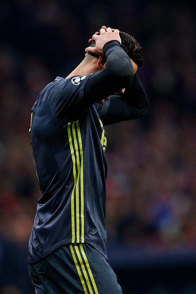 Cristiano Ronaldo je proti Atleticu na osmih evropskih tekmah dosegel sedem zadetkov. | Foto: Getty Images