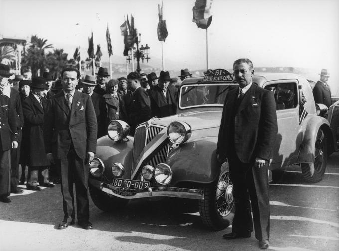 Zmagovalni renault nervasport na cilju relija Monte Carlo leta 1935. | Foto: 