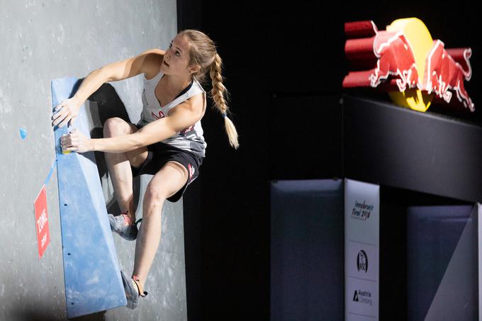 Aktualna svetovna prvakinja v težavnostnem plezanju Avstrijka Jessica Pilz se v finale podaja s 4. mesta. | Foto: Urban Urbanc/Sportida