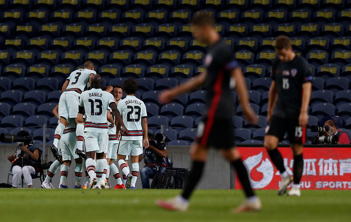 Portugalska Hrvaška liga narodov | Portugalci, ki jim Cristiano Ronaldo ni pomagal, so s 4:1 odpravili Hrvaško. | Foto Reuters