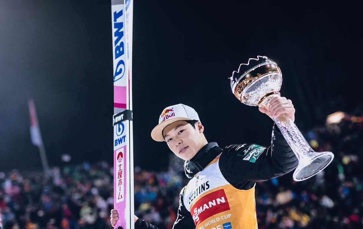 Rjoju Kobajaši | Najboljši skakalec lanske zime Rjoju Kobajaši je novoletno turnejo odprl z zmago. V lanski sezoni je slavil na prav vseh štirih postajah turneje. | Foto Sportida