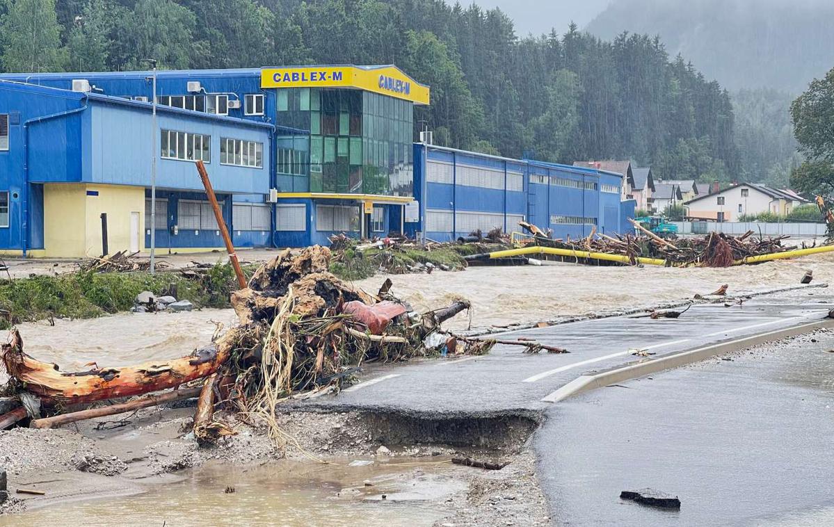 poplave, Meža, podjetje Cablex-M | Foto STA