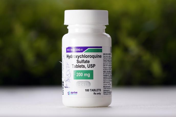 Zdravilo proti malariji hidroksiklorokin | Fotografija tablet hidroksiklorokina v Teksasu aprila 2020, na začetku pandemije covid-19. Maja 2020 je Svetovna zdravstvena organizacija sporočila, da bo hidroksiklorokin začasno izločila iz svoje globalne študije o eksperimentalnem zdravljenju covid-19. | Foto Guliverimage