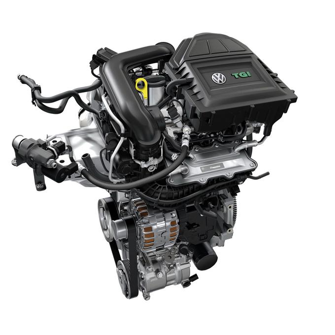 Volkswagnova novost je novi litrski motor TGI, ki ga lahko poganjata bencin ali stisnjen zemeljski plin CNG. | Foto: Volkswagen