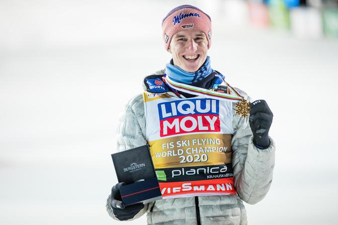 Karl Geiger je aktualni svetovni prvak v poletih. | Foto: Vid Ponikvar