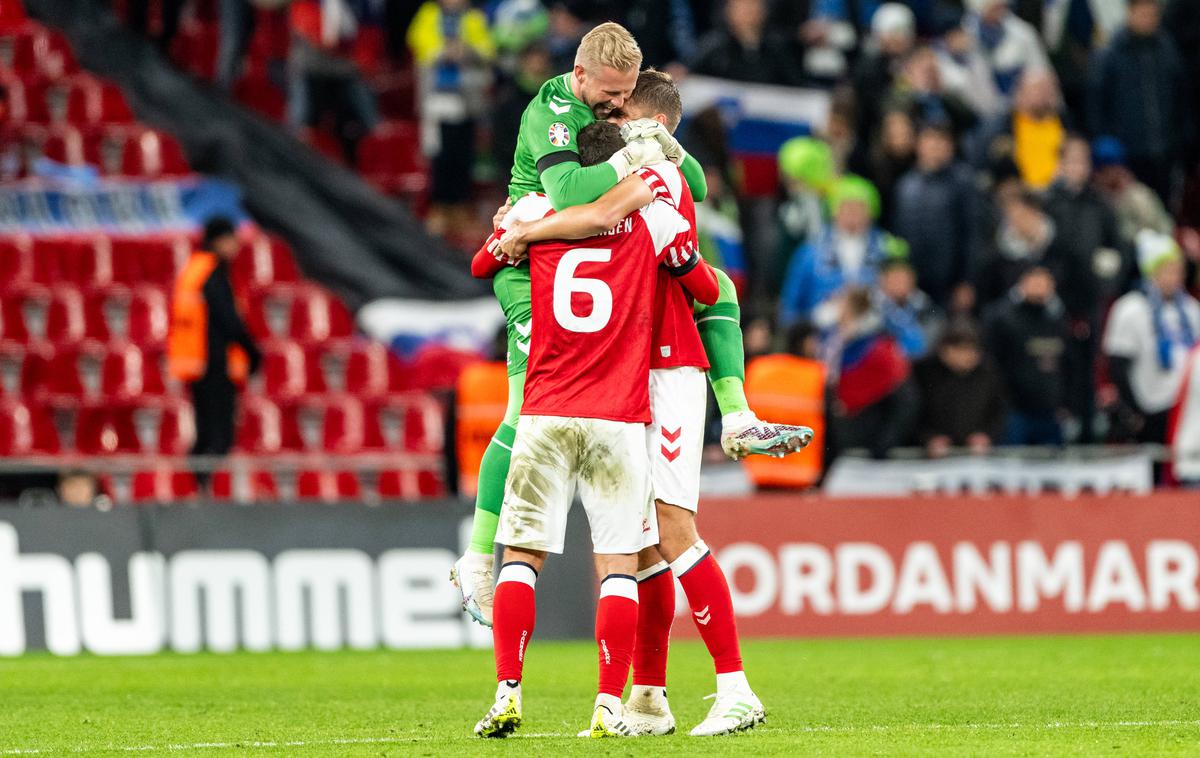 Danska Slovenija | Danci so prejšnji mesec v Köbenhavnu premagali Slovenijo z 2:1 in si nastop na Euru 2024 zagotovili že krog pred koncem kvalifikacij. | Foto Guliverimage
