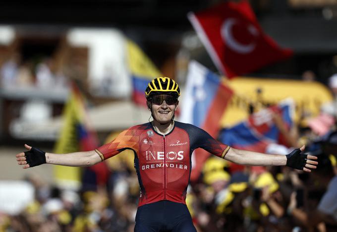 Carlos Rodriguez se je veselil tretje zmage v karieri, lani je osvojil eno etapo na Dirki po Baskiji, istega leta je postal tudi španski državni prvak na cestni dirki.  | Foto: Reuters