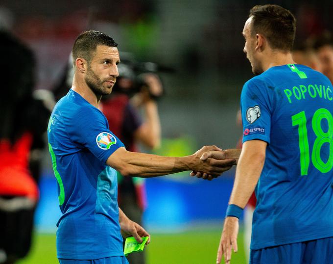 Bojan Jokić je zbral 99 nastopov za Slovenijo, Denis Popović pa zaradi rdečega kartona ne bi mogel nastopiti na tekmi z Latvijo. | Foto: Vid Ponikvar