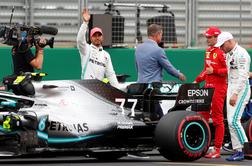 Kvalifikacije v Silverstonu Mercedesu, Bottas pa hitrejši od Hamiltona