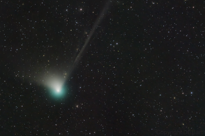 Zeleni komet | Zeleni komet na fotografiji, ki jo je 24. decembra lani objavila ameriška vesoljska agencija Nasa.  | Foto Nasa / Dan Bartlett