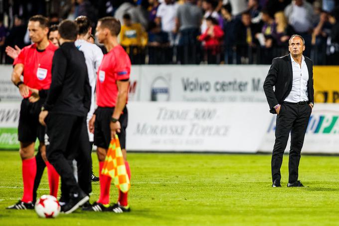 Nad delom sodniške trojke trener Maribora ni bil najbolj navdušen. | Foto: Grega Valančič/Sportida