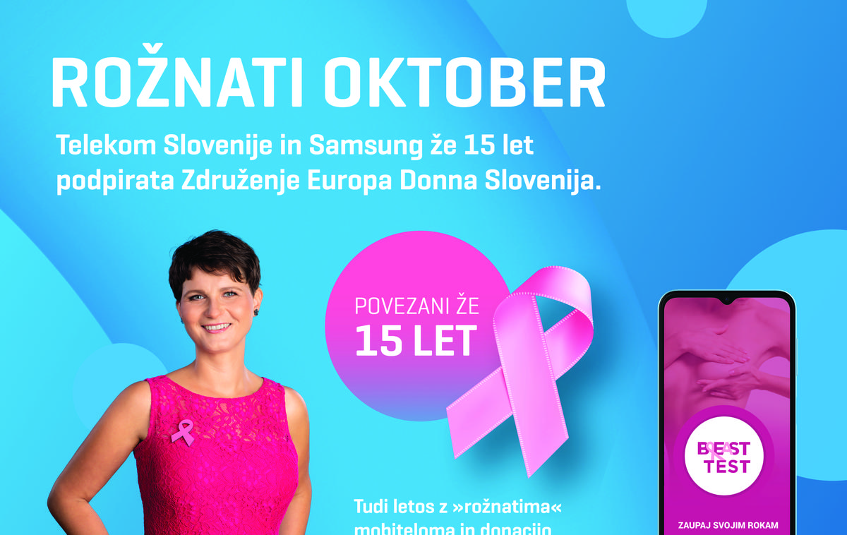 Donacija Telekom Slovenije | Telekom Slovenije in Samsung sta Združenju Europa Donna Slovenija donirala 10 tisoč evrov. | Foto Telekom Slovenije