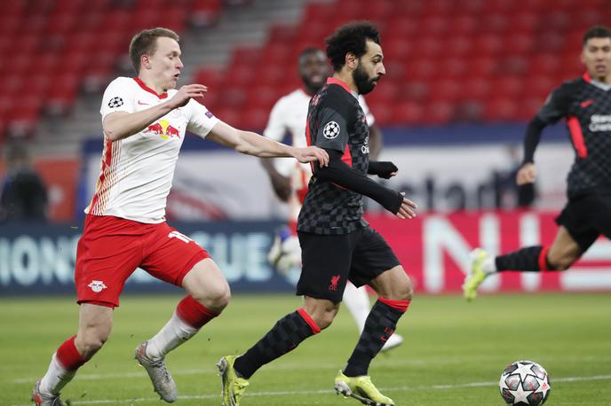 Liverpool, RB Leipzig, Mohamed Salah | Liverpool in Leipzig se bosta tudi na drugi tekmi pomerila v Budimpešti. | Foto Reuters