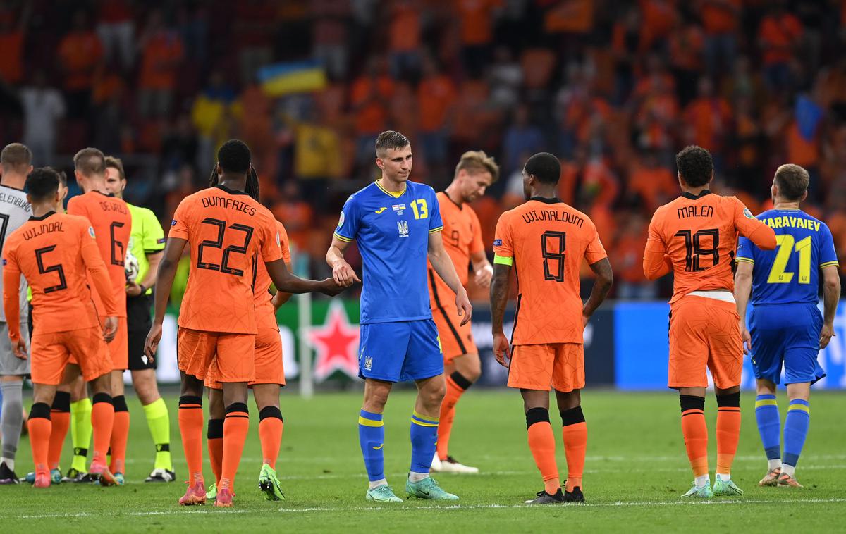 Nizozemska Ukrajina | Nizozemci so v izjemno napetem in zanimivem srečanju premagali Ukrajino s 3:2. | Foto Reuters