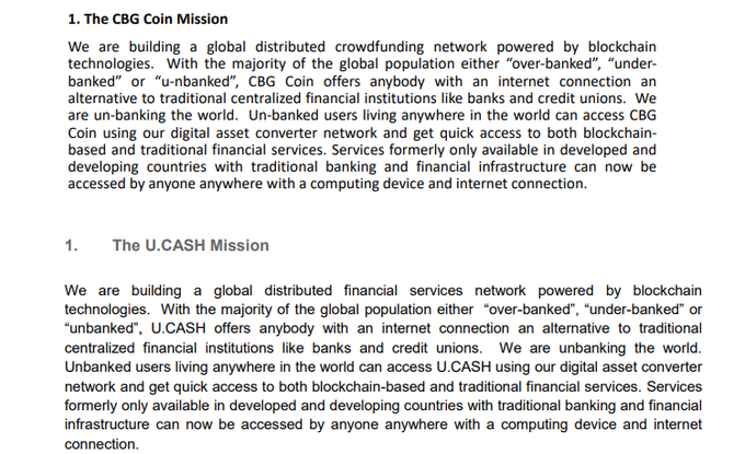 Vse, kar so storili pri CrowdBridge Global, je, da so izraz U.CASH v besedilu zamenjali s CBG Coin. | Foto: Matic Tomšič / Posnetek zaslona