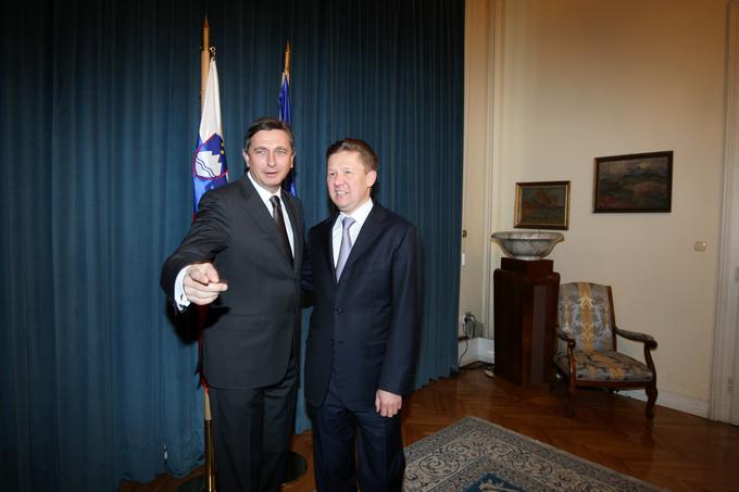 Prvi mož Gazproma Aleksej Miller naj bi leta 2009 takoj po srečanju s Pahorjem jezen želel zapustiti Slovenijo, a ga je od tega odvrnil nekdanji predsednik Danilo Türk. | Foto: Tina Deu