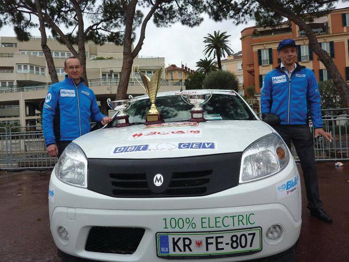 Andrej Pečjak s sovoznikom Fredericom Mlynarzickom pred štirimi leti na reliju novih energij v Monte Carlu. | Foto: Metron inštitut