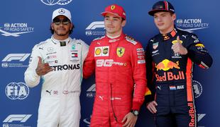 Leclercu drugi "pole" v karieri, Hamiltonu Kimijev sredinec in kazen