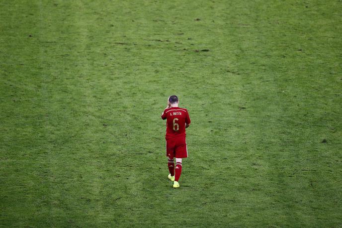 Andres Iniesta | Andres Iniesta po koncu tekme proti Čilu 18. junija 2014 v Riu de Janeiru, kjer se je končala neponovljiva španska nogometna pravljica. | Foto Reuters