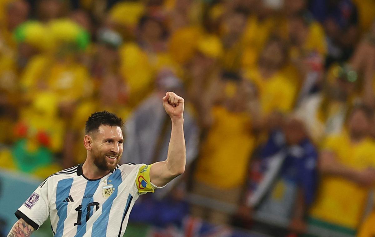 Avstralija Argentina | Lionel Messi je dosegel že tretji zadetek na SP v Katarju. Prvič v karieri je zadel v polno na tekmi izločilnega dela na SP. | Foto Reuters