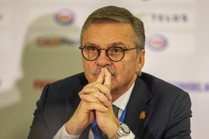Rene Fasel | Predsednik Mednarodne hokejske zveze (IIHF) Rene Fasel vztraja pri tem, da bo svetovno prvenstvo v hokeju na ledu letos tudi v Belorusiji, kot je bilo predvideno. | Foto Guliverimage/Getty Images