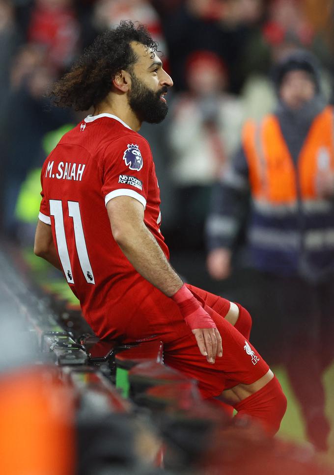 Egipčan Mohamed Salah si s 14 zadetki deli prvo mesto na lestvici najboljših strelcev angleškega prvenstva z Norvežanom Erlingom Haalandom. | Foto: Reuters