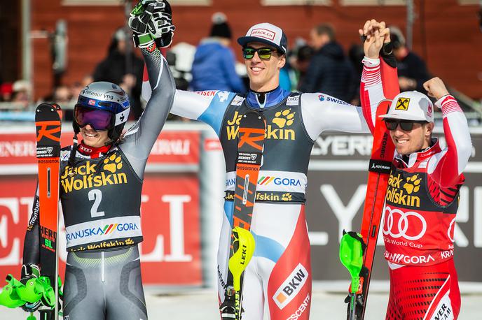 Vitranc Kranjska Gora | Ramon Zenhäusern slavi prvo zmago na klasičnem slalomu v karieri. | Foto Matic Ritonja/Sportida