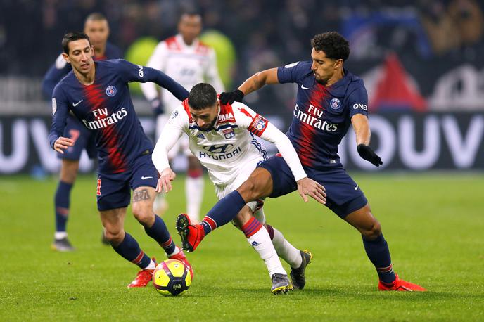Lyon vs PSG | V derbiju francoskega prvenstva je Lyon premagal PSG, ki ne more računati na poškodovanega Neymarja. | Foto Reuters