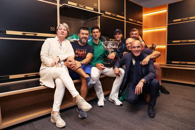 Novak Đoković in njegova ekipa | Foto: Gulliver/Getty Images