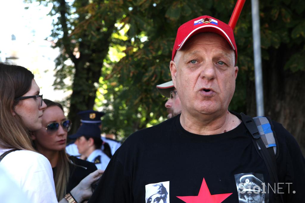 Shod Socialistične partije Slovenije z naslovom Shod proti ukrajinskim fašistom v Ljubljani