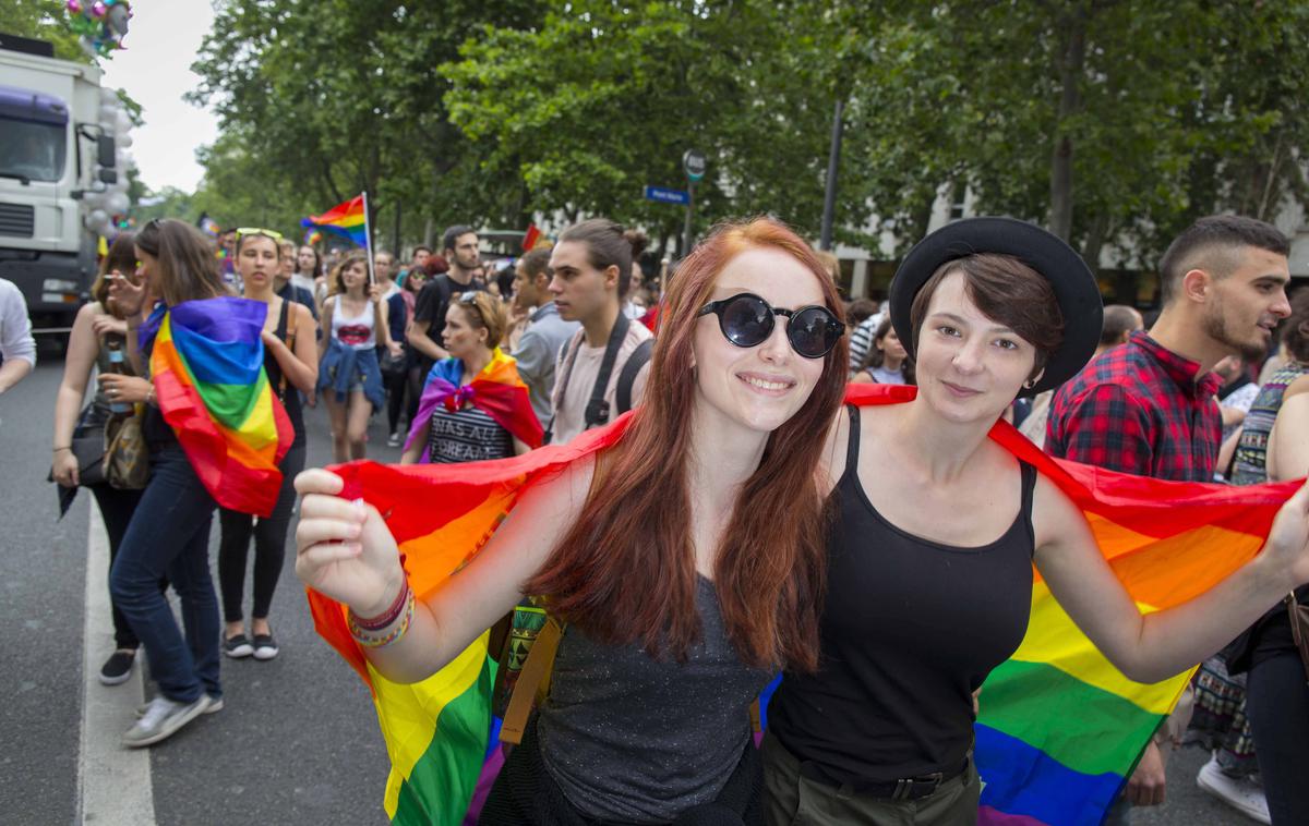 Francija parada ponosa | Na izobraževanje o vrednotah LGBT bodo sprejeli do 30 udeležencev, kakšen bo način izvedbe, pa je odvisno od epidemioloških razmer.  | Foto Guliverimage