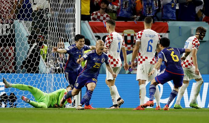Japonska je na SP 2022 izpadla proti Hrvaški šele po izvajanju kazenskih strelov. | Foto: Reuters